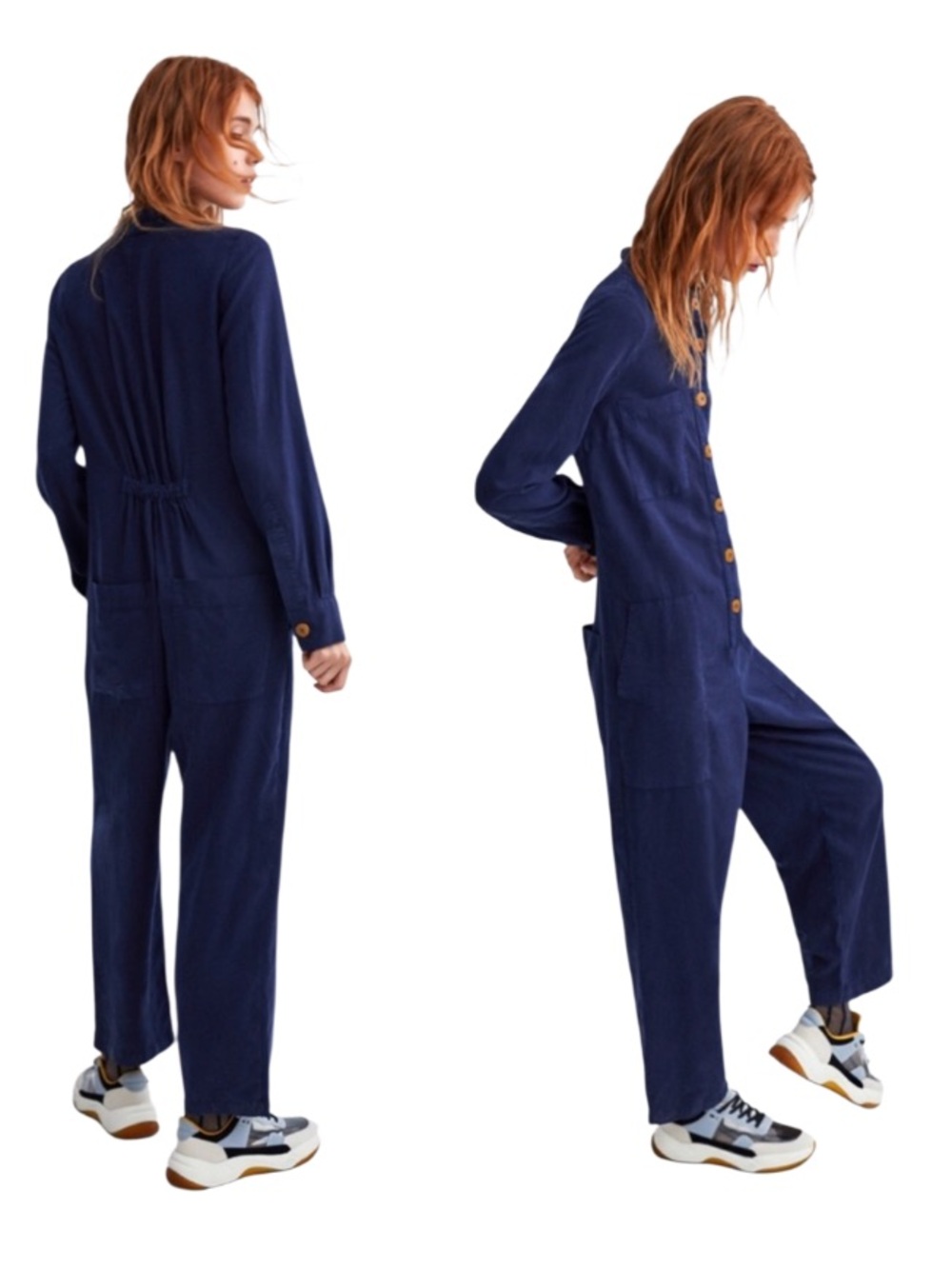 Zara trf collection Button-Front Utility Jumpsuit